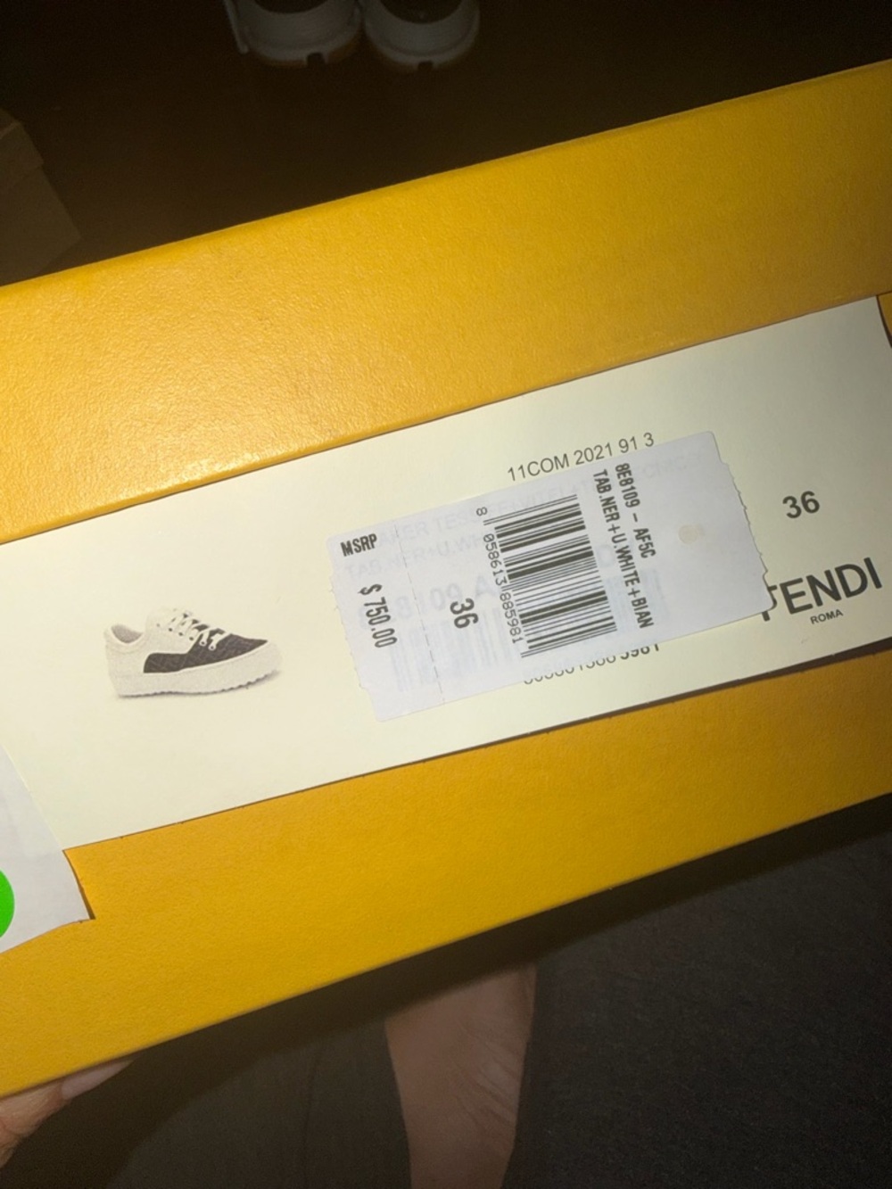 Fendi Brown Zucca Canvas and White Leather Low-Top Sneakers - Picture 4 of 4